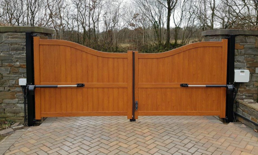 Aluminium Swing Gate With Electric Motor Fitted